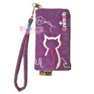 iPhone 4 4S Case Phone Pouch ANIMOB EMBROIDER // Purple
