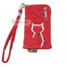 iPhone 4 4S Case Phone Pouch ANIMOB EMBROIDER // Red