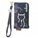 iPhone 4 4S Case Phone Pouch ANIMOB EMBROIDER // Navy Blue