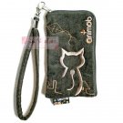 iPhone 4 4S Case Phone Pouch ANIMOB EMBROIDER // Greenish-brown