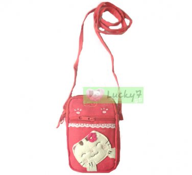 Phone Case Lanyard Neck Strap for iPhone 4/4S : Salmon Pink Lucky Cat Lace