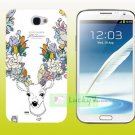SAMSUNG Galaxy Note II 2 Hard Back Case Cover Skin Shell : DEER & FLOWERS