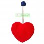 Cotton Fabric Key Chain Cover Holder / Lucky Cat Love & Heart / Red