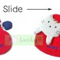 Cotton Fabric Key Chain Cover Holder / Lucky Cat Love & Heart / Red