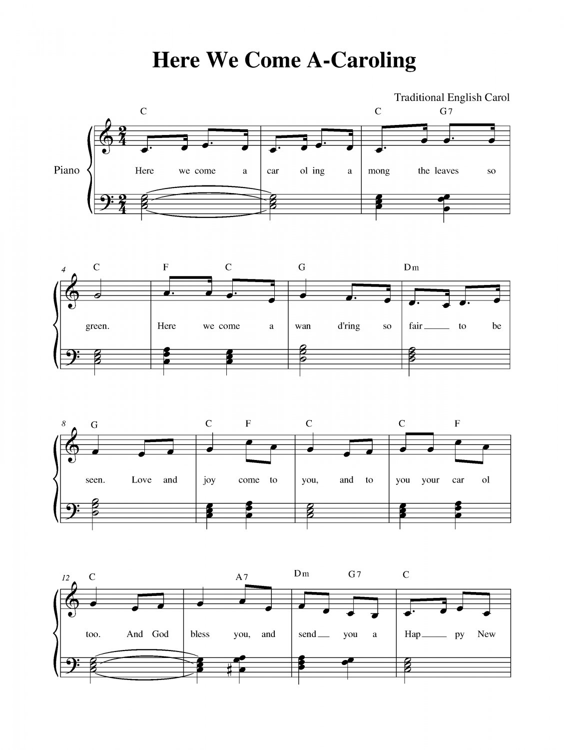 Here We Come A Caroling