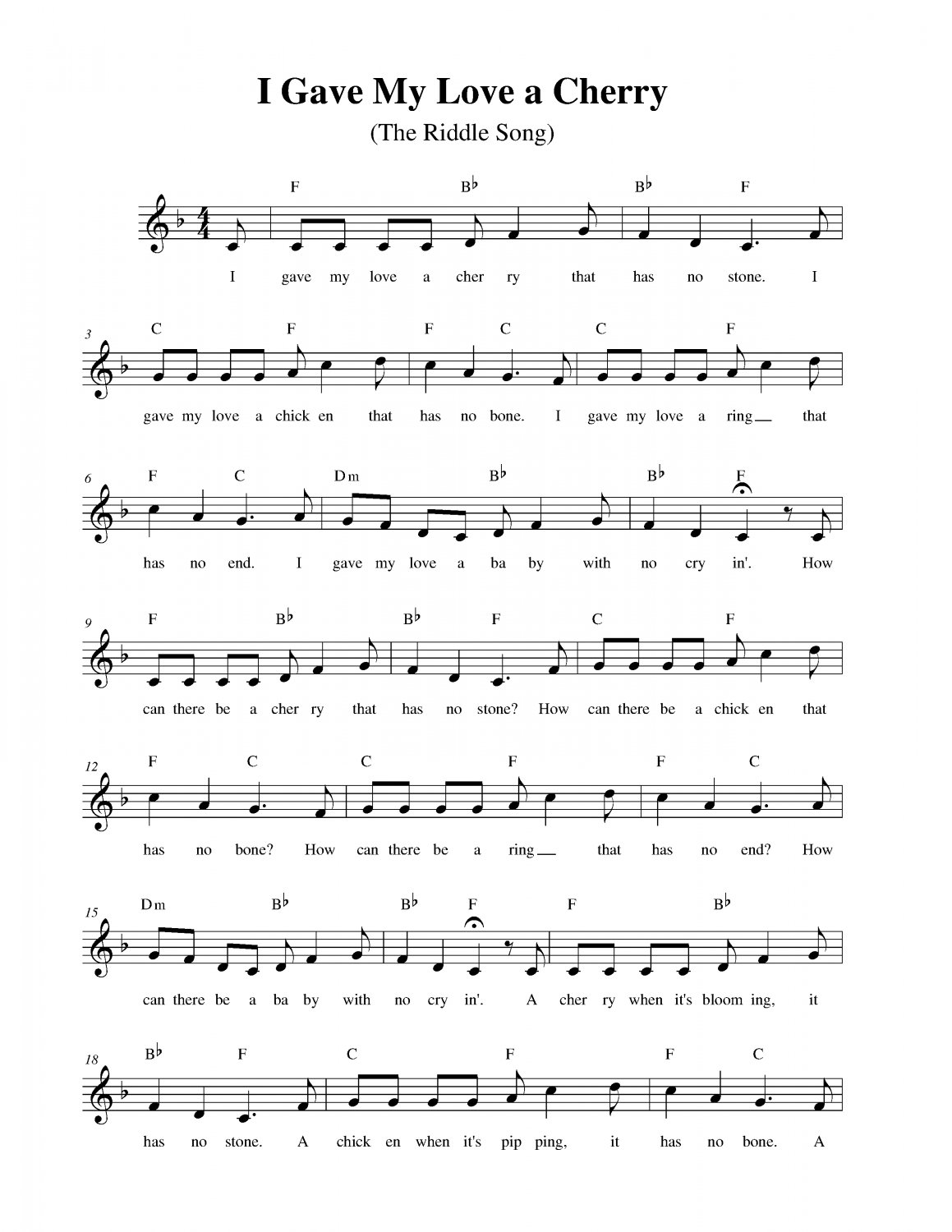 I Gave My Love a Cherry