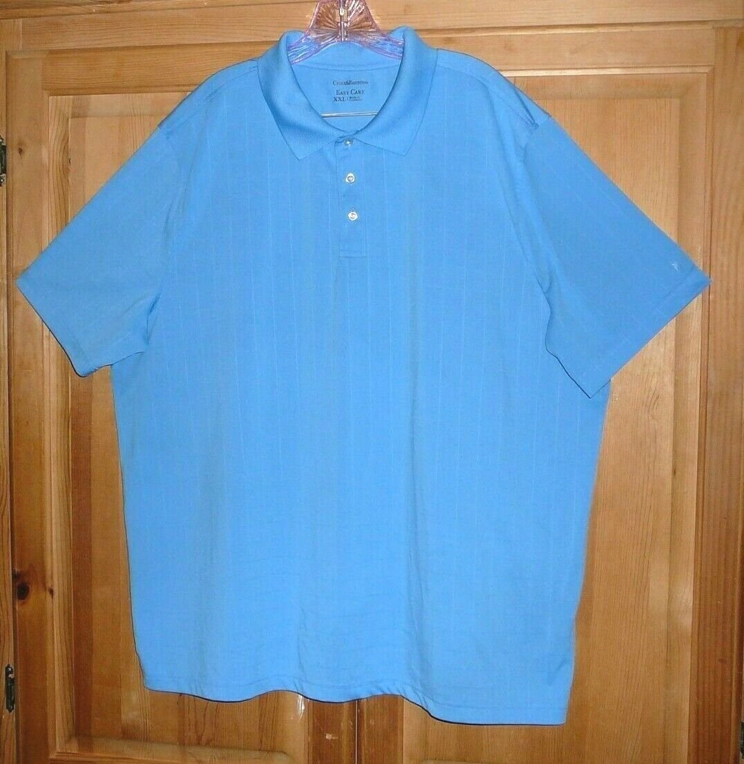 Croft & Barrow Mens Blue Easy Care XXL Short Sleeve Polo Shirt