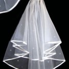 Ivory Ribbon & Rhinestones Bridal Veil New Wedding Veil v2025