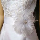 Ivory CRYSTAL BROOCH/Fascinator Pin for Bridal Gown Belt or Headpiece FTb58