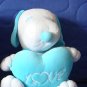 SNOOPY PLUSH DOLL holding a LOVE heart