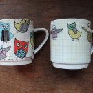 ceramic owl mugs set of 2