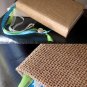 Burlap Journal with Antique Polka Dot Inside Covers, and Colorful Inserts and Bookmarks