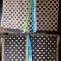 Burlap Journal with Antique Polka Dot Inside Covers, and Colorful Inserts and Bookmarks