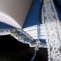 China Blue Antique Print Journal with Swarovski Crystal Charms and Lace Bookmark