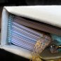 Hand Bound Journal with Ivory Cover, Teal & Gold Accents, & a Silver Tag Heart Punch Charm