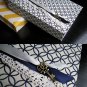 Hand Bound Navy Blue & Ivory Journal with Sewn-In Ribbon Bookmarks & Navy Accents