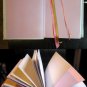 Hand Bound Journal With Ivory Canvas Cover and Pink and Gold Accents