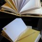 Hand Bound Daisy Journal with Yellow & Amber Accents, & Sewn-In Ribbon Bookmarks