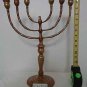 Vintage Old Jewish Brass Menorah Candle Holder Israel Jerusalem Hanukkah Large