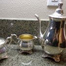 VTG Victorian Rose WM Rogers & Son Service Set Tea Pot Coffee Pot Creamer Sugar
