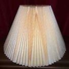 Pair of Vintage Stiff Pleated Padded Mini Chandelier Off White Beige Lamp Shades