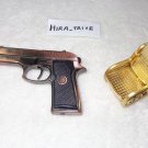 Lot 2x Antique/Vintage Lighters Gun Shaped Rocking Chair Gold Tone