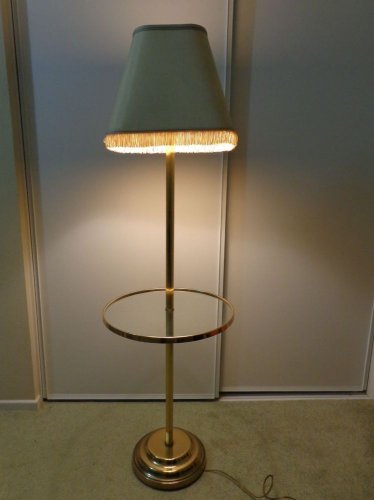 Antique Vintage Frederick Cooper Floor, Vintage Brass Floor Lamp With Glass Table
