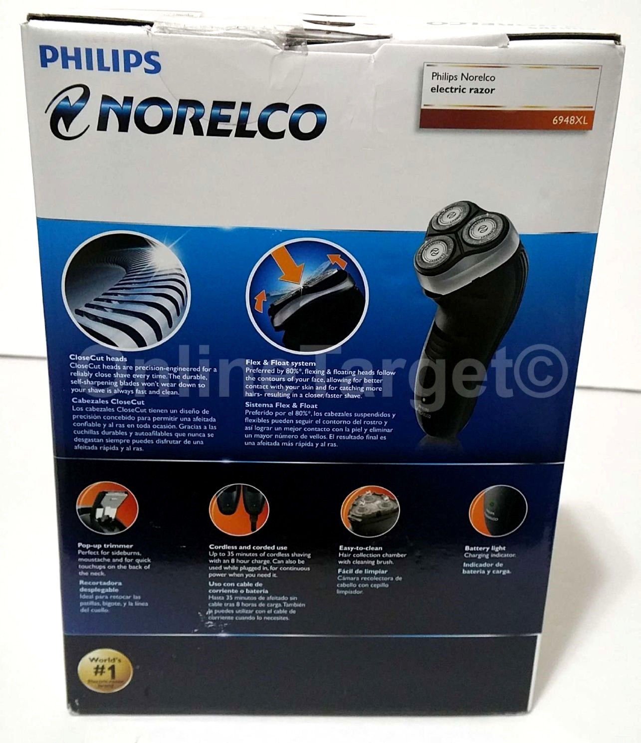 Philips Norelco Electric Razor 6948XL NEW Close Cut Heads Blades