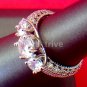 Womens 2.0 ct 3 stone 925 Sterling Silver Engagement Ring Vintage Style CZ