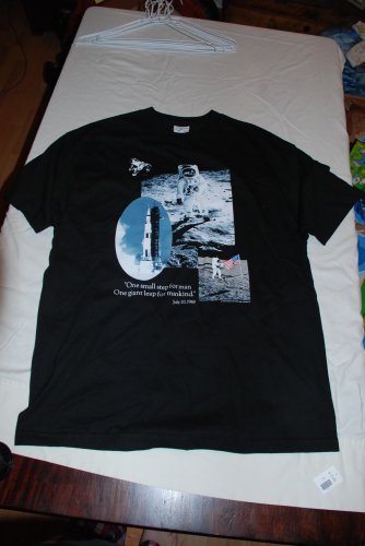 one small step apollo moon t shirt XL