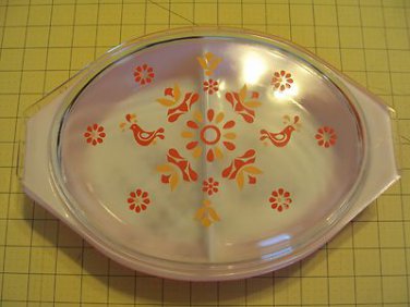 Pyrex Friendship Divided Casserole Dish 1qt w/clear Patterned Lid