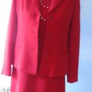 CASUAL CORNER 2PC RED DRESS & LONG SLEEVES JACKET SZ 4,6
