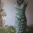 LONDON TIMES COCKTAIL / EVENING STRIPED MULTI-COLORED DRESS  SZ 12