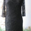 VALERIE FORMAL LACE BLACK BEADED FORMAL DRESS SZ10