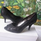 BANANA REPUBLIC  BLACK SEQUIN PEEP TOE HEELS SIZE 6 NWOB