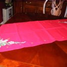 Red table runner handmade needle point  45” X 17”  new