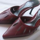 SEXY PRIMA BURGUNDY LEATHER  SHOES MULES SANDALS SZ 7 M