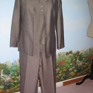 KASPER PETITE WOMEN BROWN 3 PCS PANT SUIT SZ 8P PRE-OWNED IN EXCELLENT CONDITION
