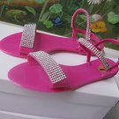 BAMBOO Pink With Rhinestone Flat WOMEN Sandals / Shoes SZ 7 NEW