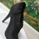 SEXY NINA BLACK FABRIC WOMEN PUMP SHOES SANDALS SZ6 NEW