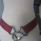 NINE WEST Women Adjustable Red Belt With Pewter Buckle size M/ L, RETAIL $38 NWT
