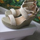 STEVE MADDEN WOMEN NATURAL PLATFORM WEDGE SHOES/ SANDALS SZ 10 NWB