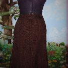 CHARTER CLUB  PRINTED BROWN WOMEN SKIRT SZ 14 100% SILK