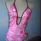 SPLIT BRIGHT COLOR WOMEN MONOKINI SWIMSUIT SZ S NWT $74