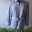STUNNING ANNE KLEIN II LIGHT BLUE BLAZER / JACKET ZIPPER FRONT SZ 8 100% SILK