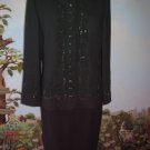 VALERIE STEVESNS PETITES EVENING TEAL GREEN WOMEN SKIRT SUIT SZ 14P