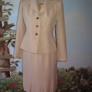 KASPER PETITE TAN LONG SLEEVES SKIRT SUIT SZ 4P PRE-OWNED