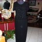 R & M RICHARDS FORMAL BLACK BEADED DRESS SZ 10