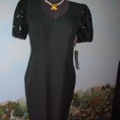 LORI MAX NEW YORK SHORT SLEEVES TEAL GREEN EVENING DRESS NWT SZ 1O