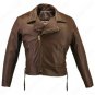 Men's Beltless Brown Biker Jacket 48